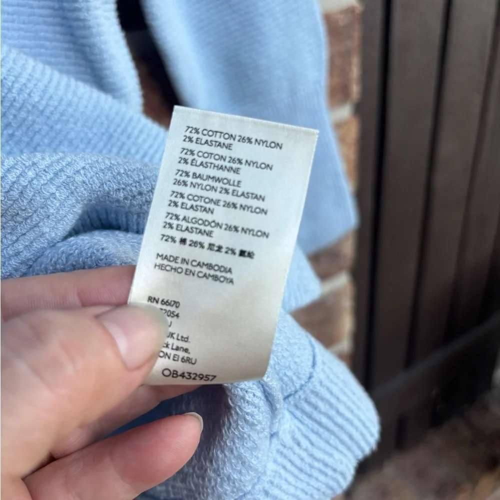 Free People Light Blue ottoman slouchy ribbed Sweater